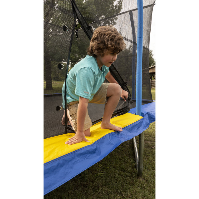YJ USA JumpKing 10 x 14 Foot Enclosed Rectangular Trampoline with G3